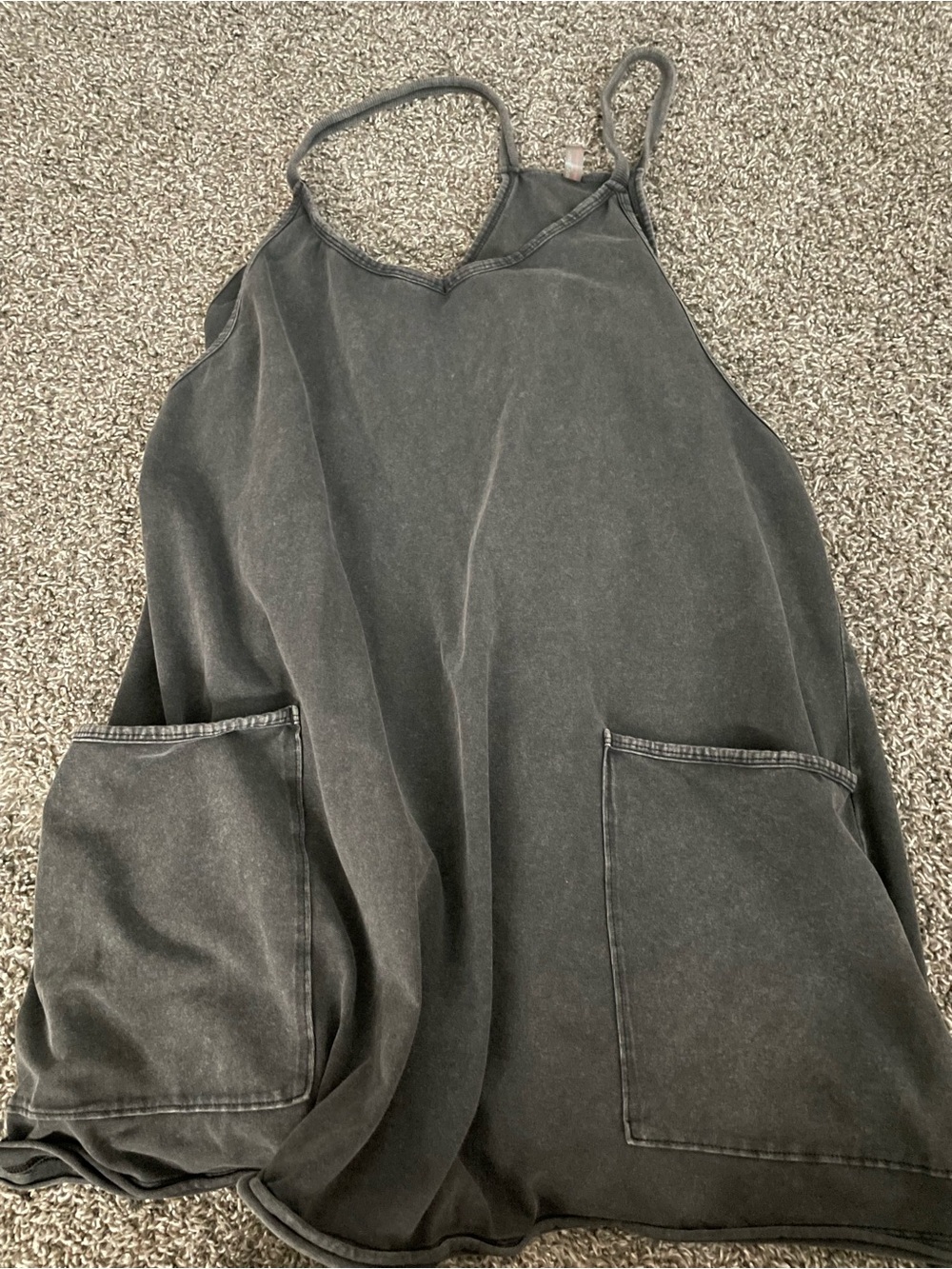 FP Movement by Free People Washed Charcoal Black Sleeveless Jumpsuit